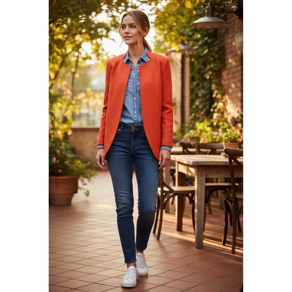 Finders Keepers Long Time Wool Coat Jacket in Terracotta Orange Size Small NWT